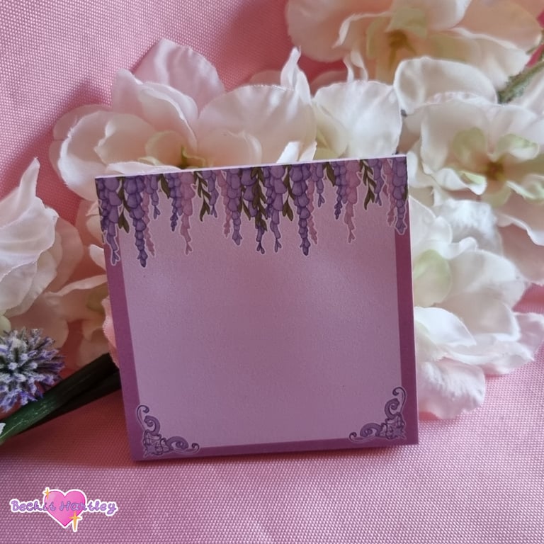 Wisteria Pink Sticky Notes, Memo pad - Stationery Gifts - Notes
