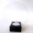 Black tea light display stand kit with 10cm fused glass circle - 4mm slot