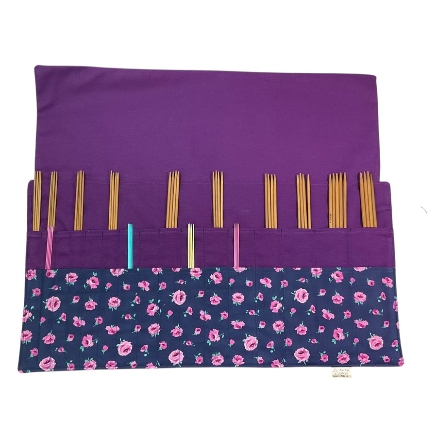 Liberty fabric Floral Double pointed case, DPN knitting needle case, crochet hoo