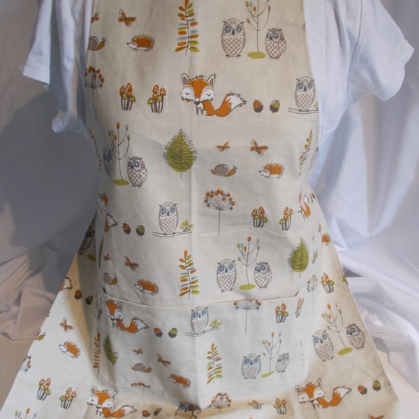 Hand made full apron woodland creatures