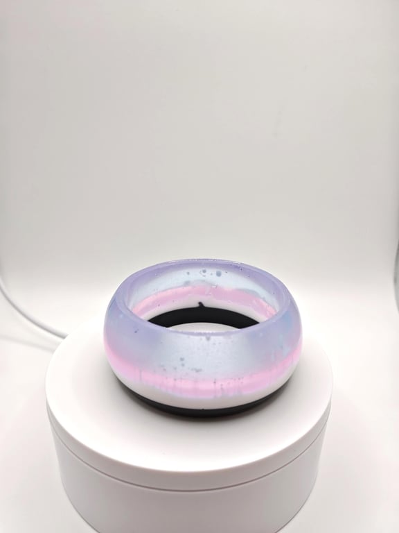 Glow In The Dark Resin Bangle: Handmade Luminous Sky Colors Cuff