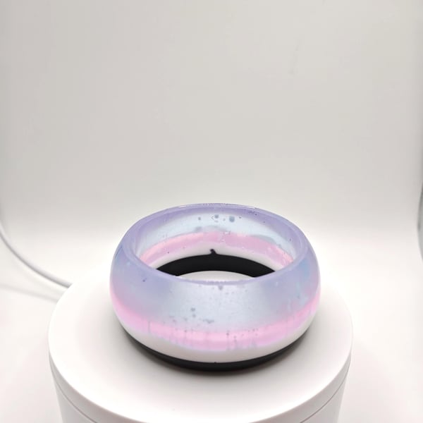 Glow In The Dark Resin Bangle: Handmade Luminous Sky Colors Cuff