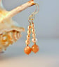 Freshwater Pearl Earrings With Sunstone - Handmade In Devon - Image 4