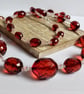 Garnet Glow Faceted Acrylic Beaded Necklace - Image 2