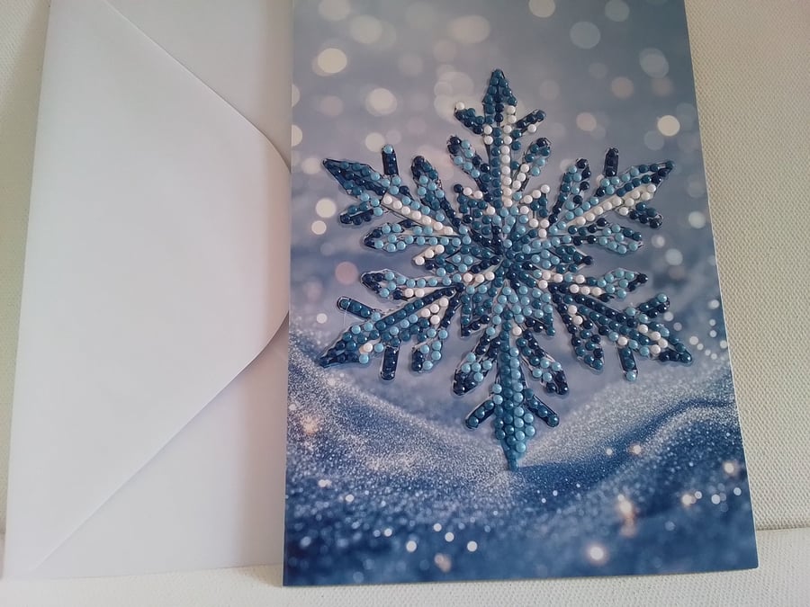 Christmas card. Handmade Christmas card, snowflake. Ref 473