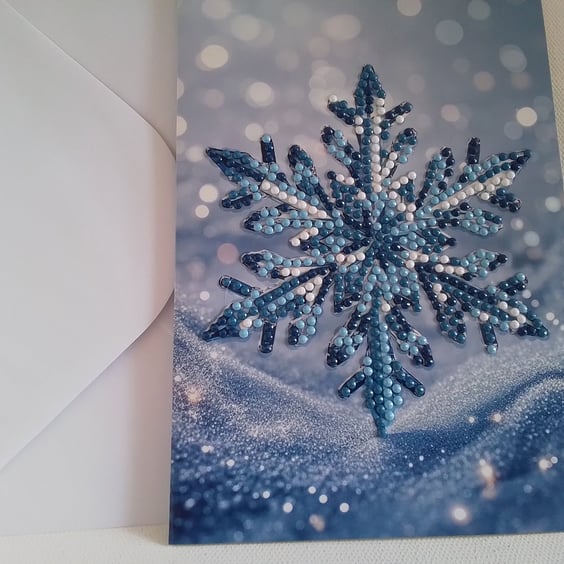 Christmas card. Handmade Christmas card, snowflake. Ref 473