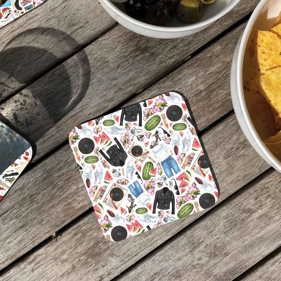 Dirty Dancing Coaster – Hand-Drawn 80s Film Coaster - Retro Rom-Com Gift