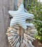 FABRIC STARFISH DECORATION - blue and white stripes - Image 4