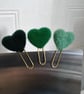 Needlefelted heart large paperclips