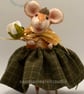Needle Felted Mouse Holding Flower 