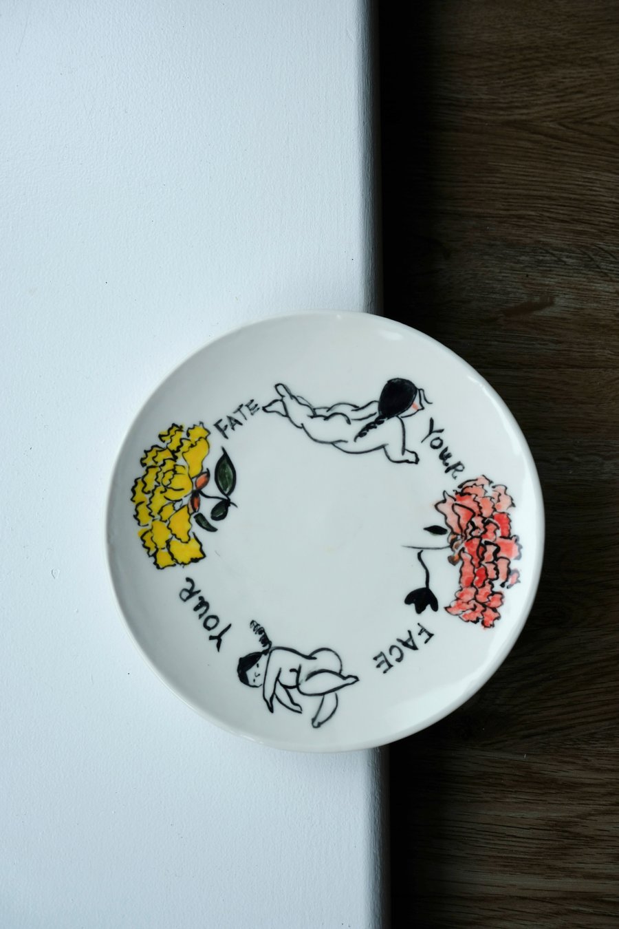 Hand-Painted Ceramic Plate – 5" Food-Safe Dish, Trinket or Jewelry Holder