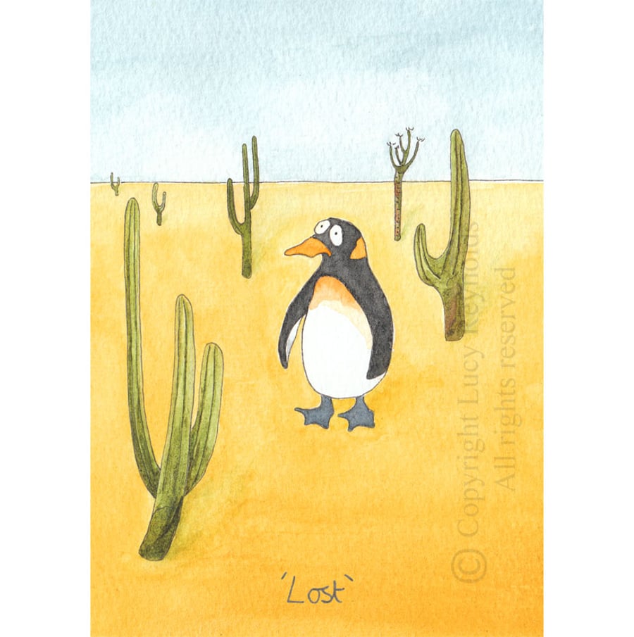 Lost Penguin Card A6