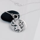 Recycled Sterling Silver The Lion Rampant & Scottish Thistle Pendant