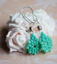 Turquoise and Green Beaded Drop Earrings - Image 2