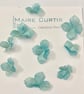 Metallic Teal Gold Silk organza Hydrangea flowers - Image 1