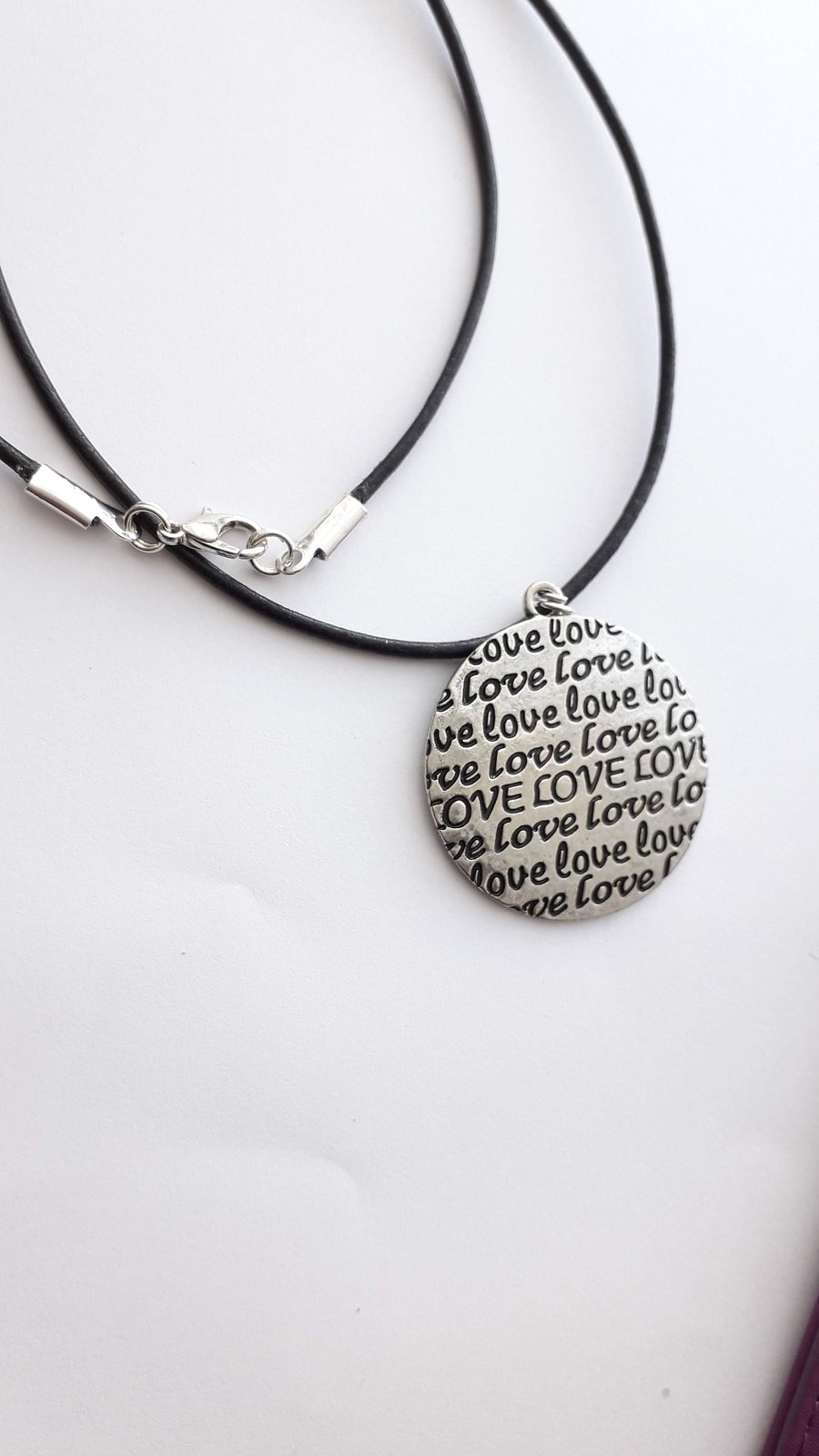 Love Disc Pendant Necklace