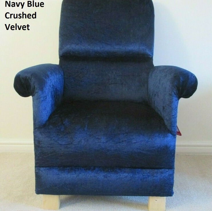 Small navy armchair discount