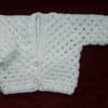 first size crochet V neck  baby cardigan ( ref FA 601 CR4 C1 )