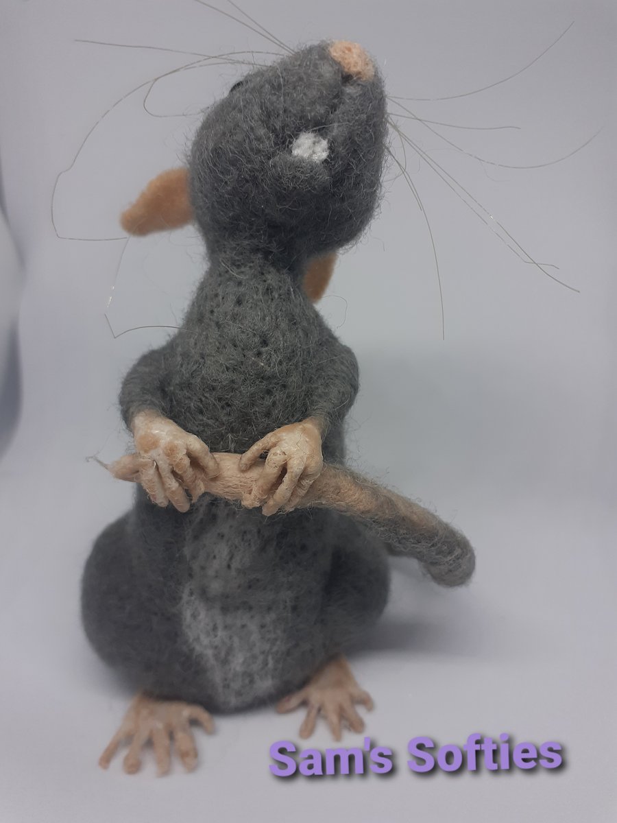 Needle Felted Russian Blue Rat