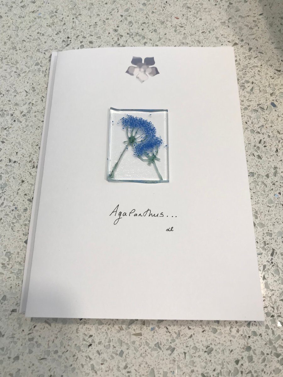 Fused glass keepsake card 