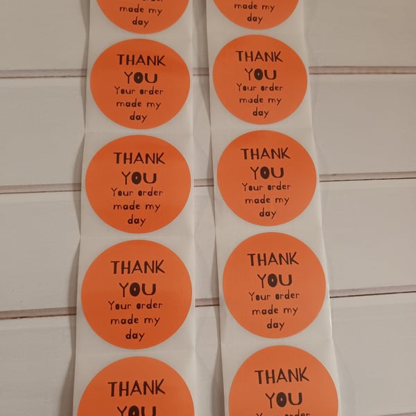 100 Your order made my day Thermal Printed stickers (U)