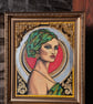 Golden Ladys Framed Hand Painted Artwork - Vittoria & Serafina - Ready to Hang