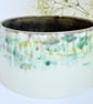 Handmade Ceramic wheel thrown Planter: Green, Pewter, and Turquoise Glaze