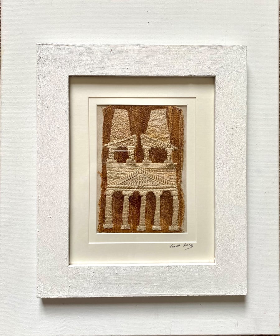 Petra Inspired Temple, hand embroidered building 
