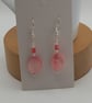 Oval shell earrings with coral shell beads - Image 4