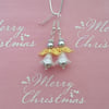 Christmas earrings Novelty drop silver angels