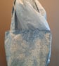 Blue tote bag with pockets and magnetic popper fastening.   - Image 9