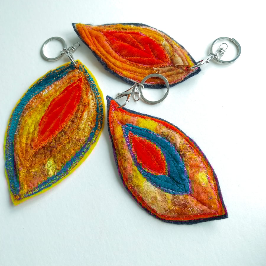 Handmade Felt and stitch Keyring, Bag Charms