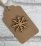 Handmade Wooden Snowflake Gift Tags, Kraft Card, Set of 10 - Image 2