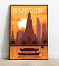 Bangkok retro travel poster, Bangkok print, Thailand travel poster - Image 2