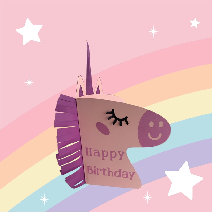 Magical Unicorn Birthday Card 