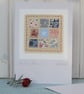 Christmas Patchwork hand-stitched card with tiny applique star! So pretty! - Image 1