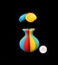 Rainbow Mini vase with Paper Rose Flowers - Image 3