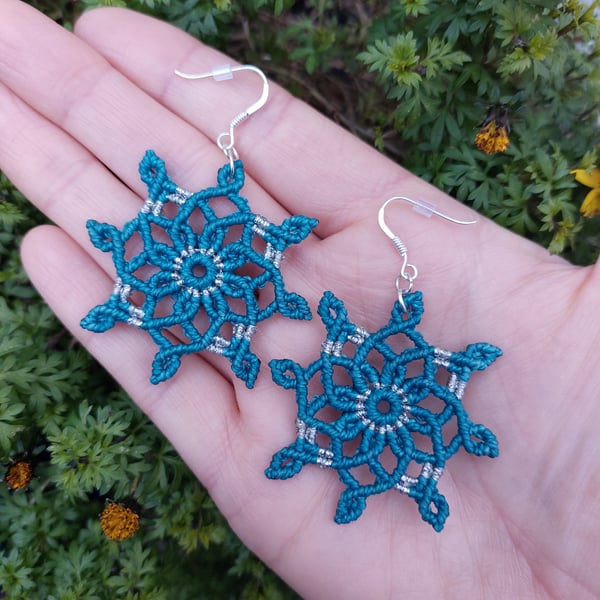 Macrame Mandala Earrings 