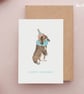 Rabbit Birthday Card - Bunny Birthday Cards, Hoppy Birthday Card