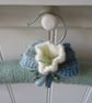 Clothes hanger coat hanger - pale green with crocus flowers - Image 4