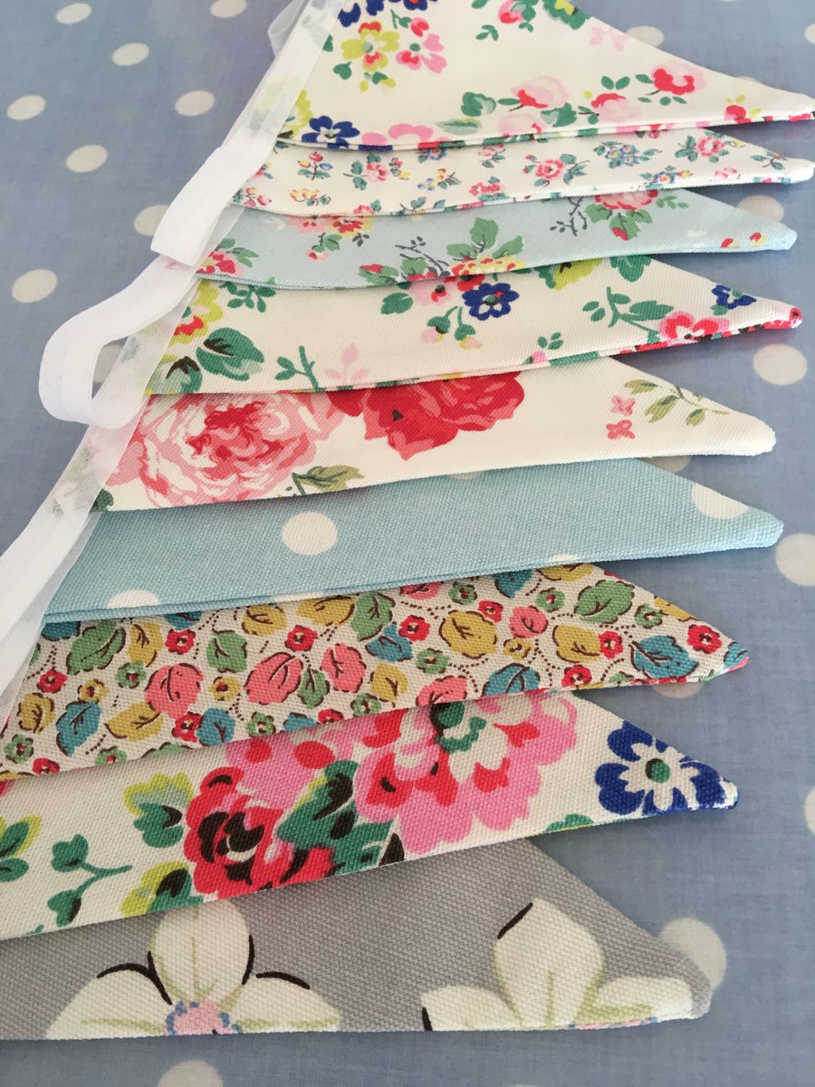 3m Cath kidston cotton fabric bunting,banner,flag,pennant,wedding,event