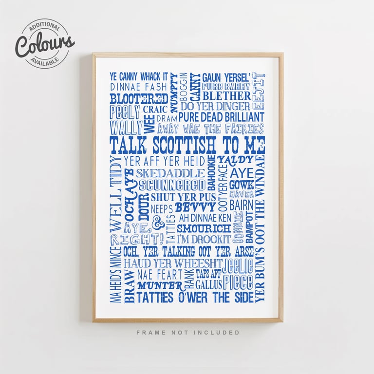 Scottish Sayings Typography Print – Unique Scottish Words Wall Art