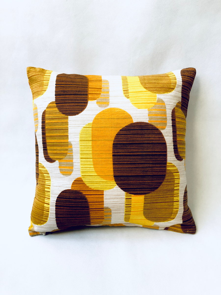 Vintage Reversible Abstract and Floral Cushion