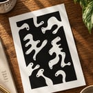 Blob 2 Monochrome Abstract Art Ink Painting
