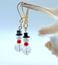 Snowman Gemstone & Gold Plate Earrings, Christmas Jewellery, Stocking Fillers - Image 5