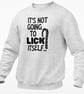 It's Not Going To Lick Itself Jumper Sweatshirt Festive Candy Cane Adult - Image 1