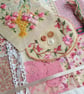 Rose Garden Large Slow Stitching kit - Embroidered Basket with vintage textiles - Image 9