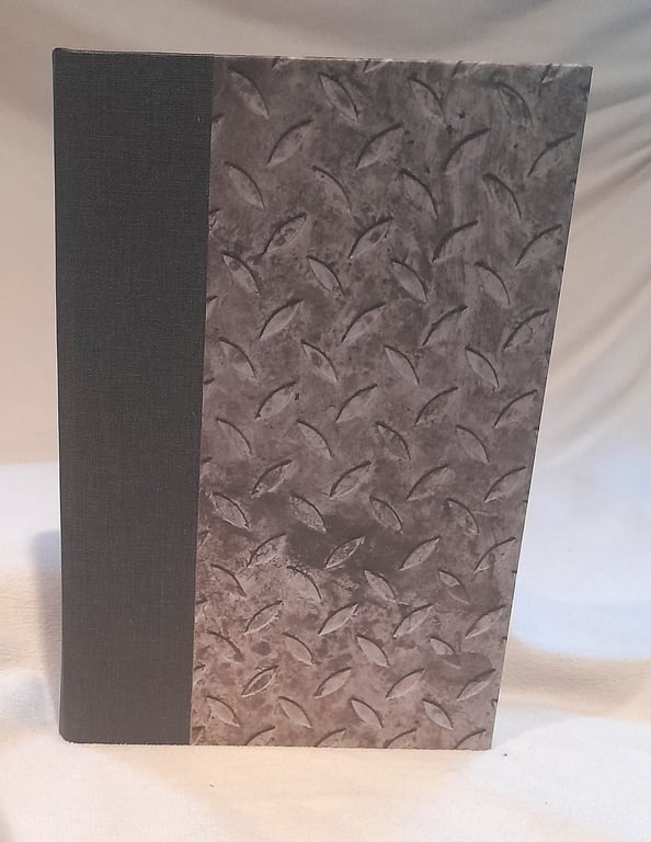 A5 notebook handbound in metal-look paper