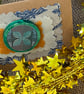 Handmade wooden brooch with floral motif  - Image 9