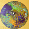 Acrylic Paint Poured LP Wall Clock